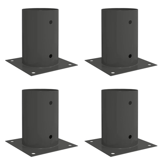 Round Ground Anchor 4 pcs Anthracite 15 x 15 x 15 cm Metal