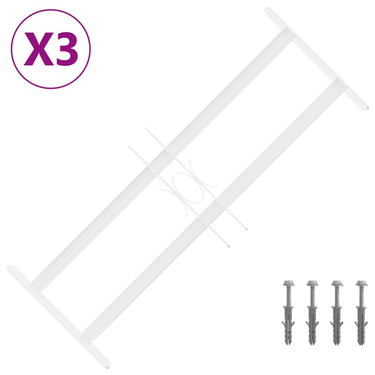 Security Grille for Windows with 2 Crossbars 3 pcs 43-74 cm
