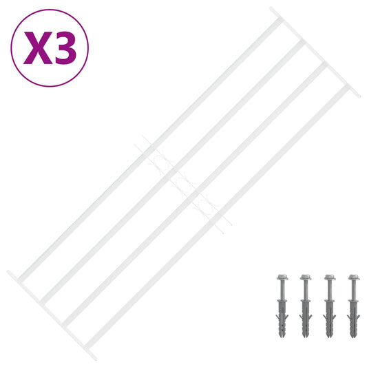 Security Grille for Windows with 4 Crossbars 3 pcs 93-174 cm