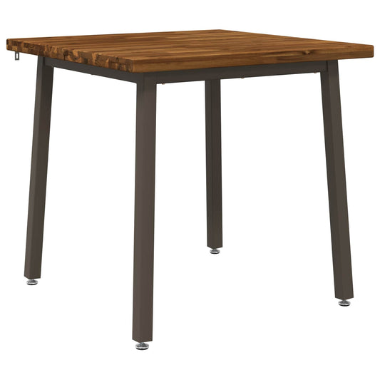 80 x 80 x 75 cm Solid Acacia Wood Natural and Coffee Square