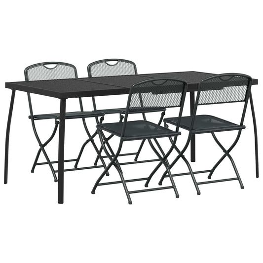 Outdoor Furniture Set 5 pcs Anthracite Iron and Steel
