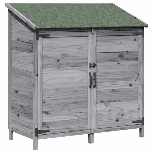 Garden Shed with Roof Grey 106.5 x 56 x 113.5 cm Solid Fir Wood
