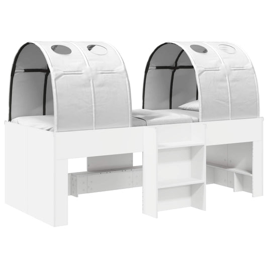 Bed with Tunnel 3 pcs White Engineered Wood