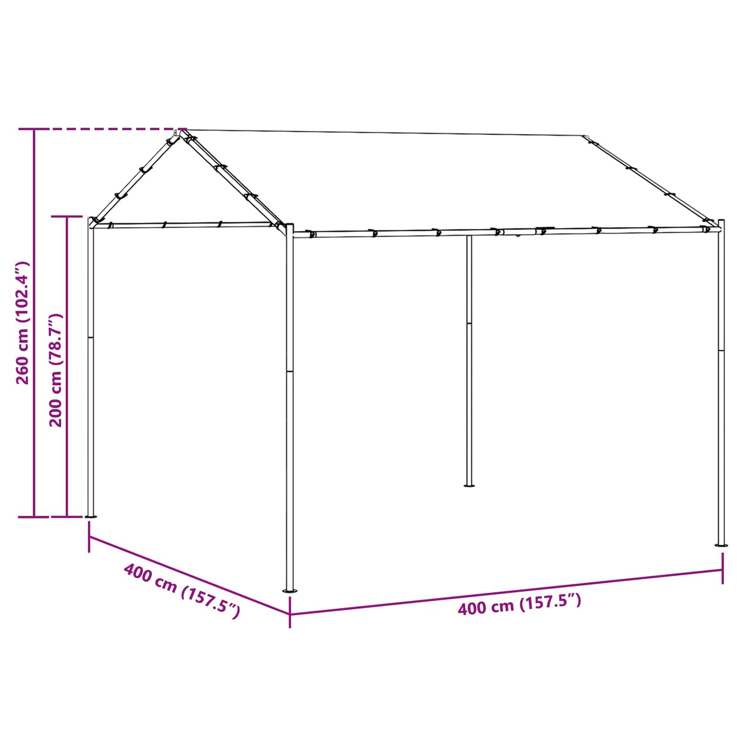 Gazebo 4 x 4 x 2.6 m Taupe Polyester and Steel