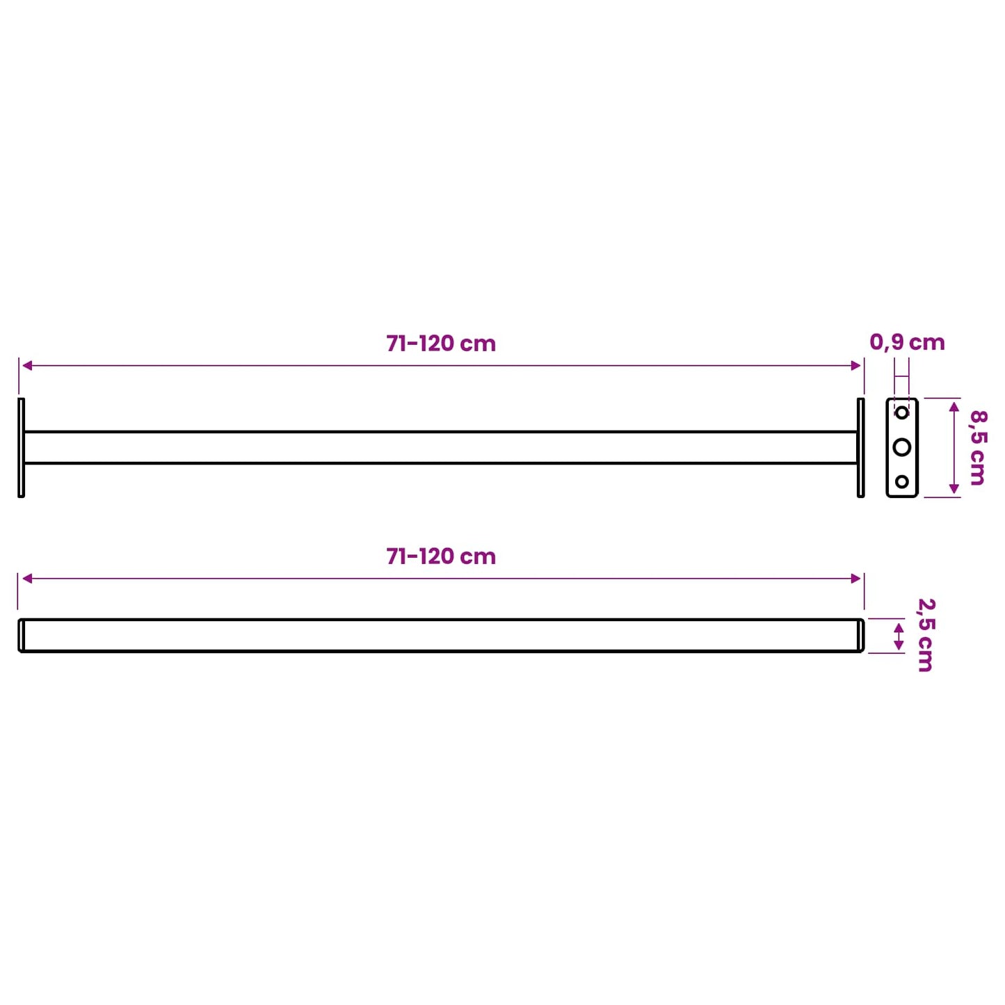 Adjustable Window Safety Bar 6 pcs Silver Steel