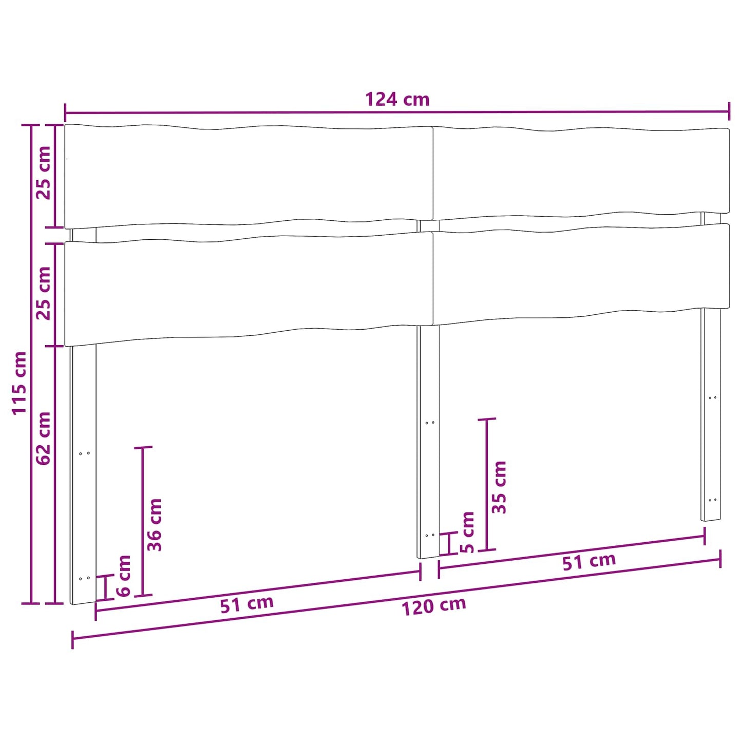 Live Edge Headboard ROSTOCK Dark Brown 120 cm Solid Acacia Wood