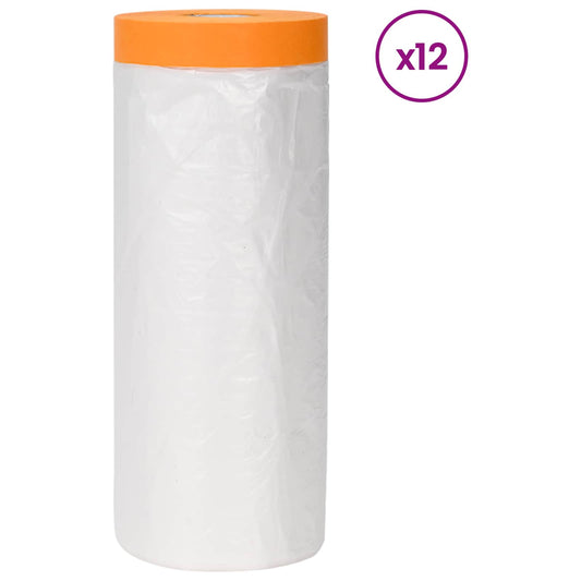 Dust Sheet with Adhesive Tape 12 pcs Transparent 270 x 1600 cm