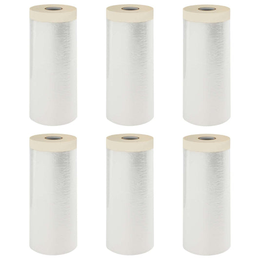 Dust Sheet with Adhesive Tape 6 pcs Transparent 140 x 3300 cm