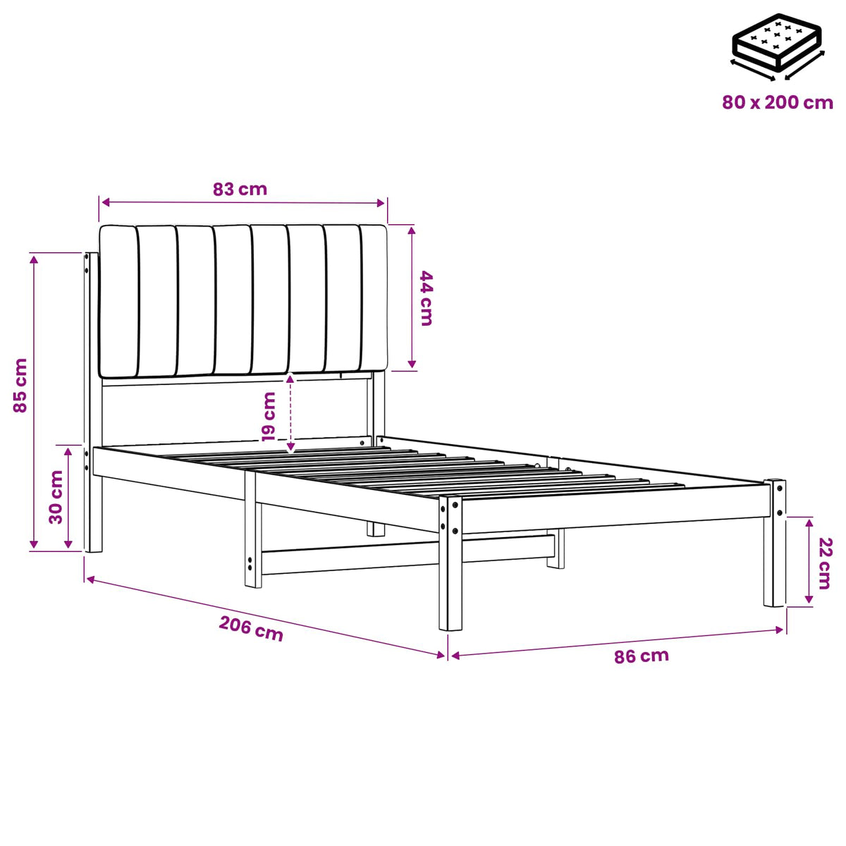 Bed Frame with Upholstered Headboard Dark Brown and Black