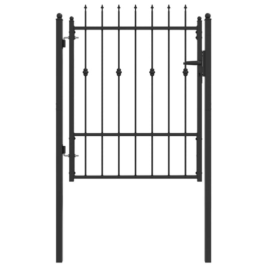 Fence Gate ASTEN 100 x 125 cm Metal Black Lockable