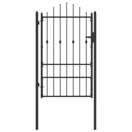 Fence Gate ASTEN 100 x 150 cm Metal Black Lockable