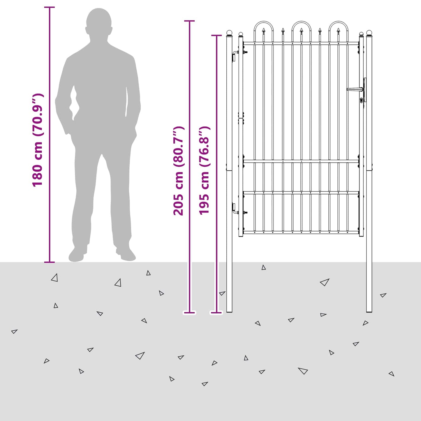 Fence Gate DRONTEN 100 x 150 cm Steel Black Lockable