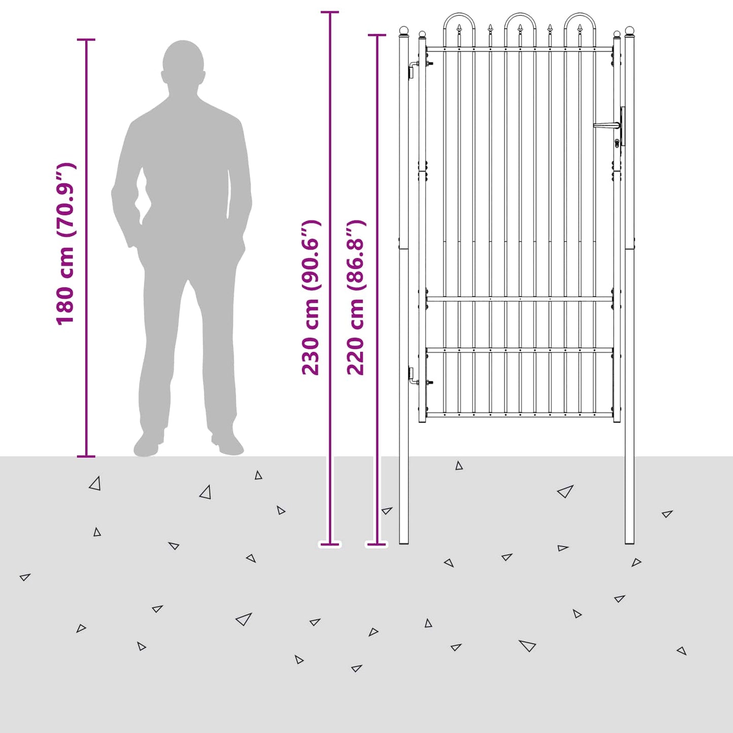 Fence Gate DRONTEN 100 x 175 cm Steel Black Lockable