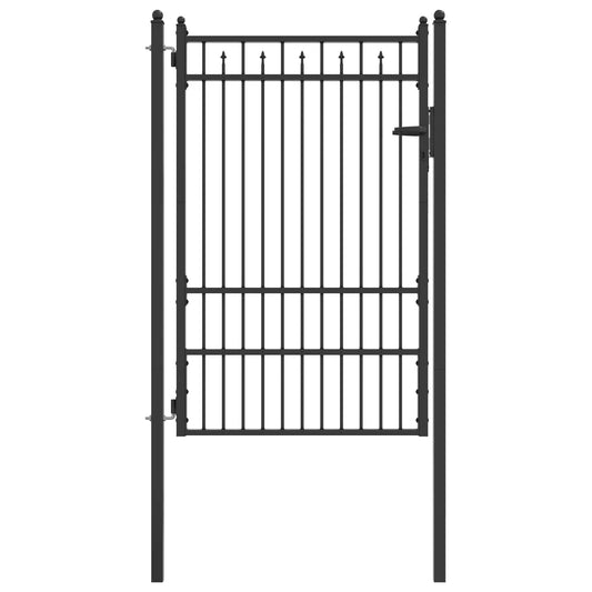 Fence Gate BAARLO 100 x 150 cm Metal Black Lockable