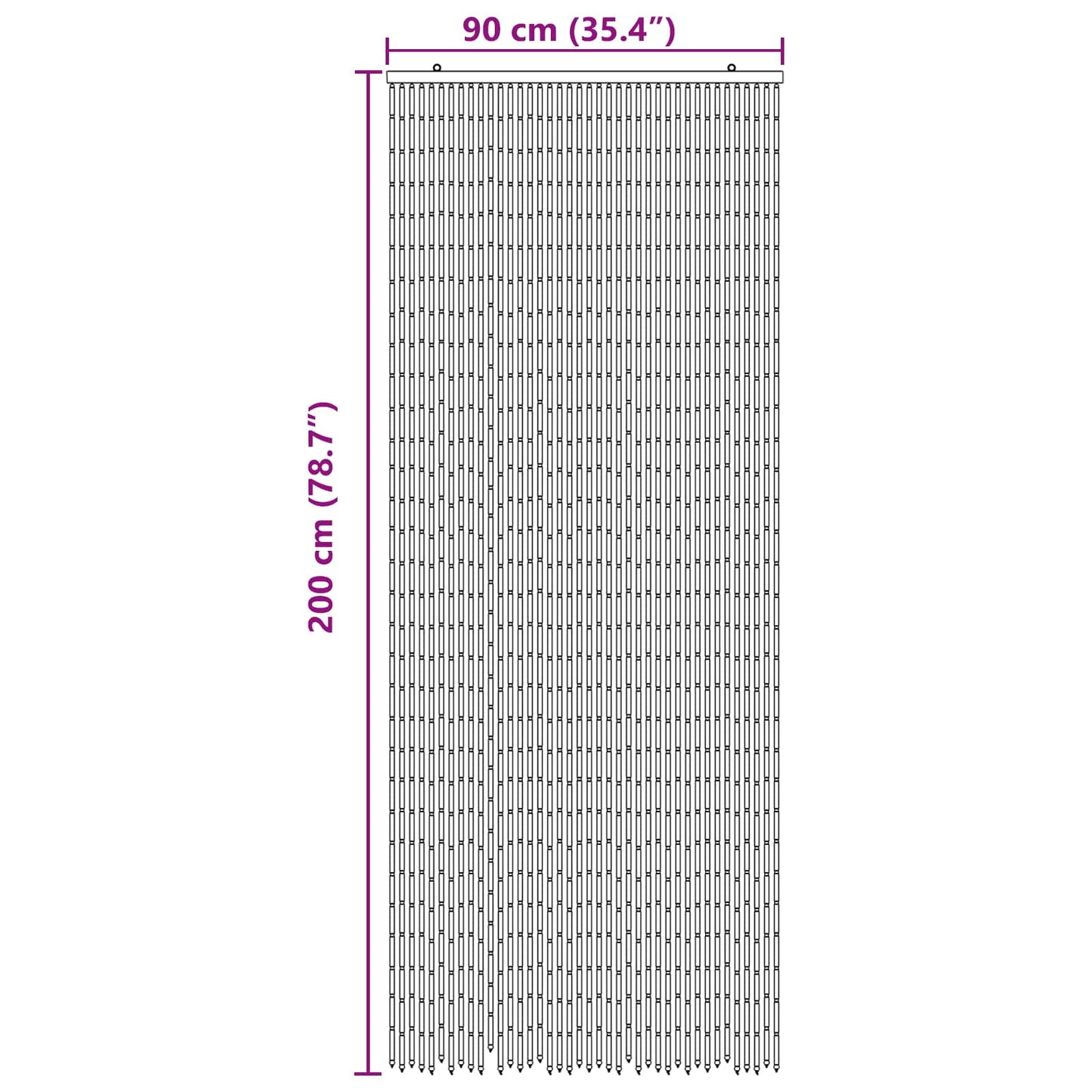 Insect Door Curtain Multicolor 35.43 x 78.74 in Bamboo