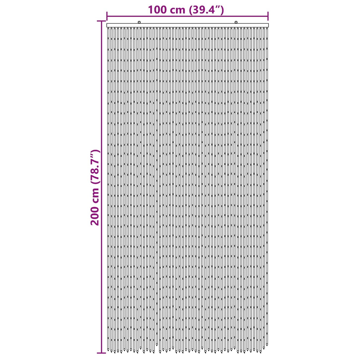 Insect Door Curtain Multicolor 39.37 x 78.74 in Bamboo