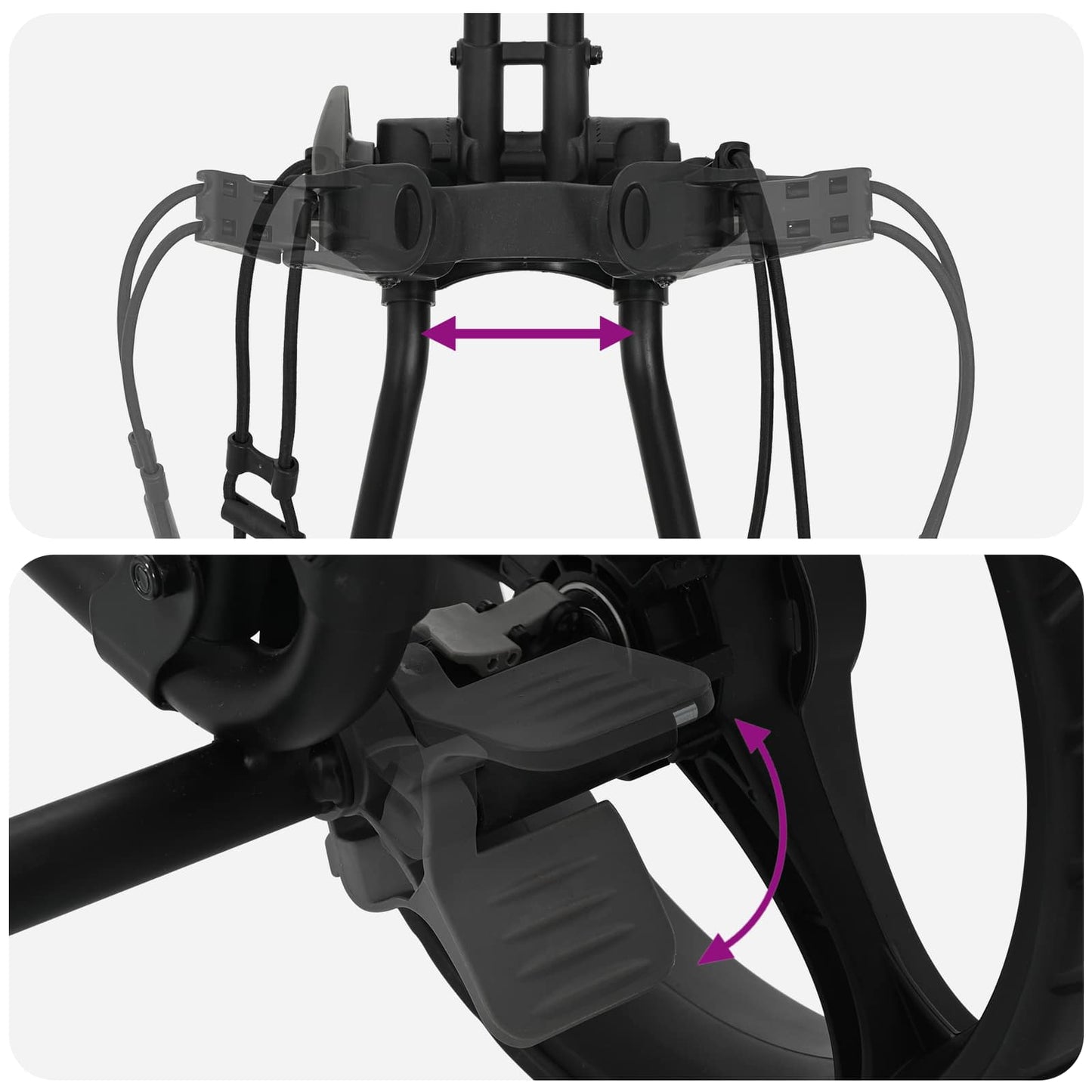 Golf Trolley Black Iron Foldable