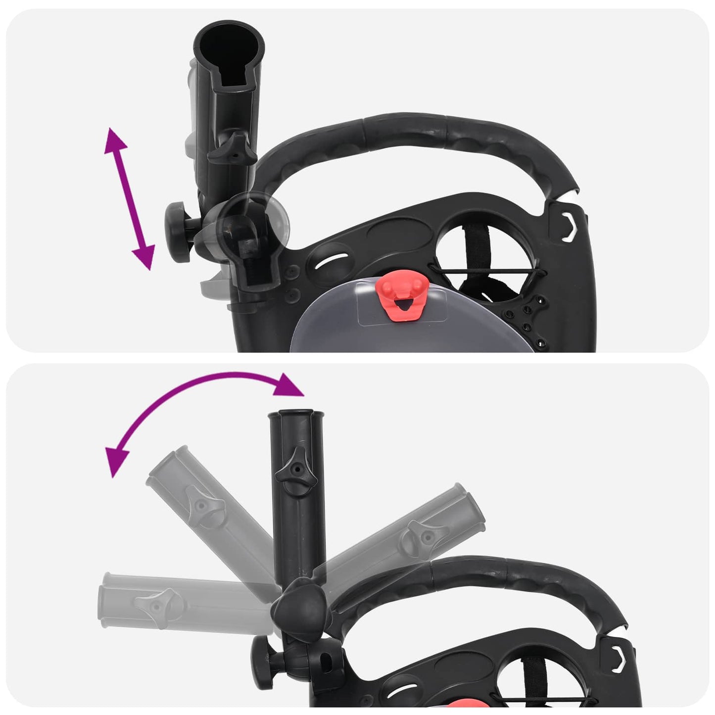 Golf Trolley Black and White Aluminium Foldable