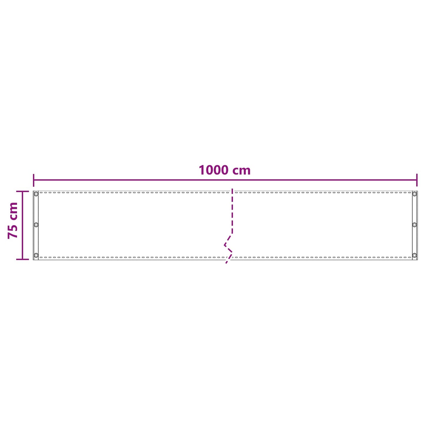 Balcony Screen Terracotta 75 x 1000 cm HDPE and Aluminium