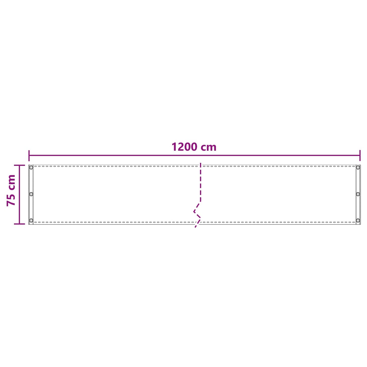 Balcony Screen Terracotta 75 x 1200 cm HDPE and Aluminium