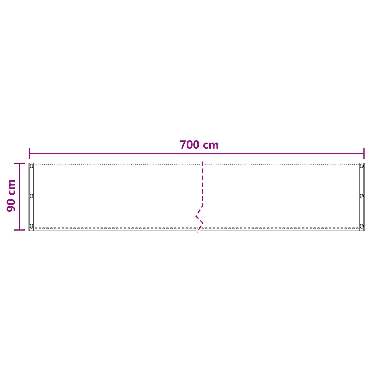 Balcony Screen Terracotta 90 x 700 cm HDPE and Aluminium