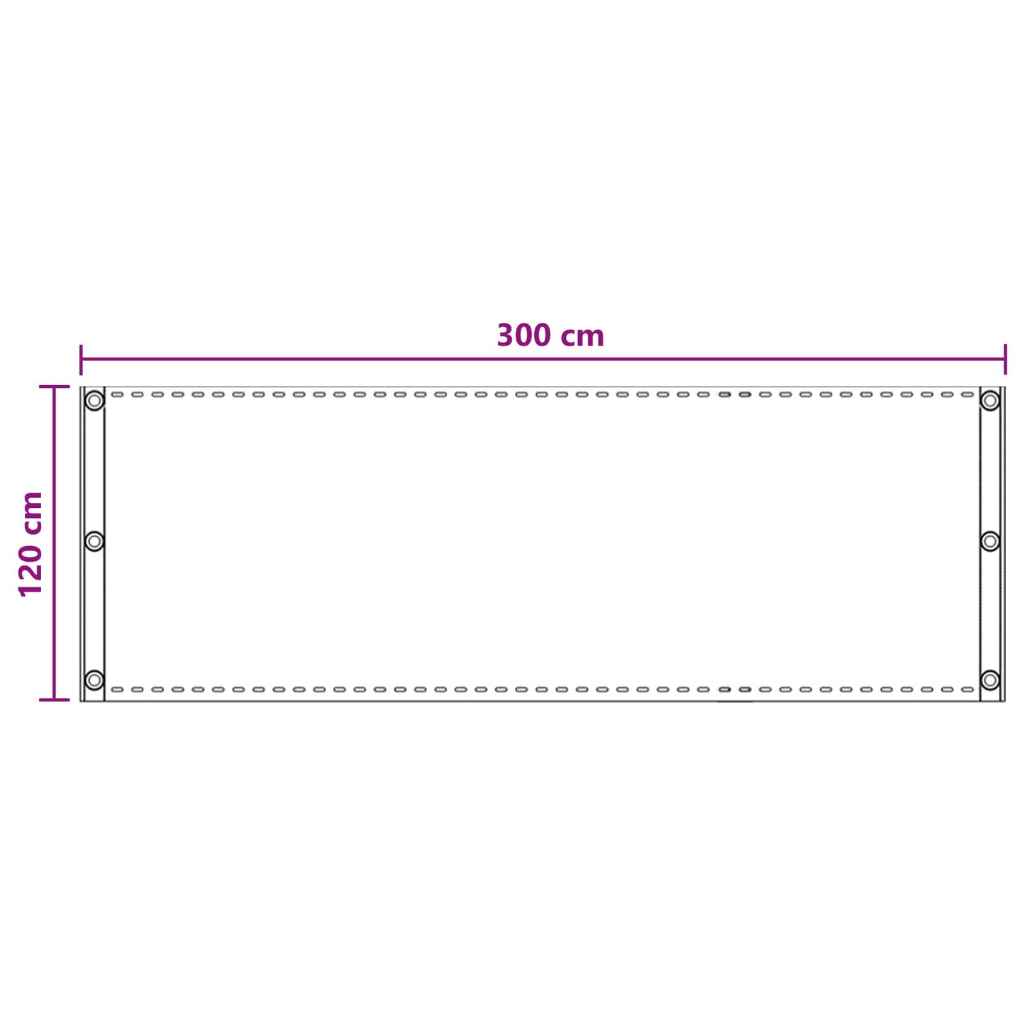 Balcony Screen Light Grey 120 x 300 cm HDPE and Aluminium