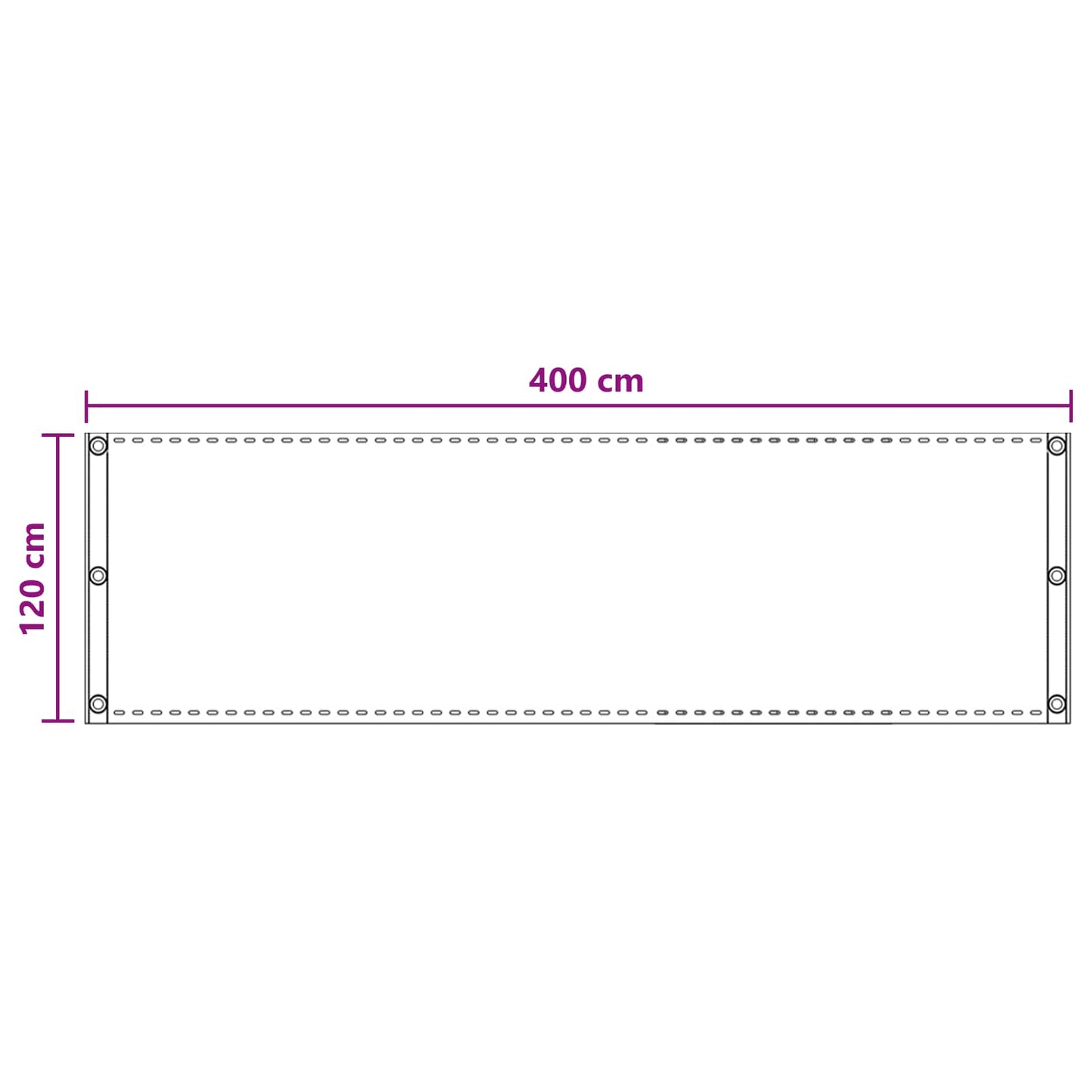 Balcony Screen Light Grey 120 x 400 cm HDPE and Aluminium