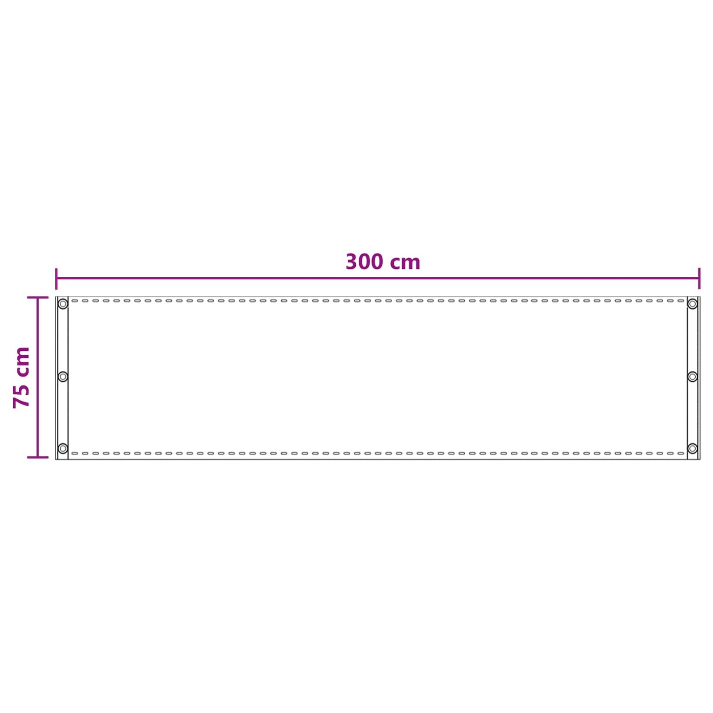 Balcony Screen Sand 75 x 300 cm HDPE and Aluminium
