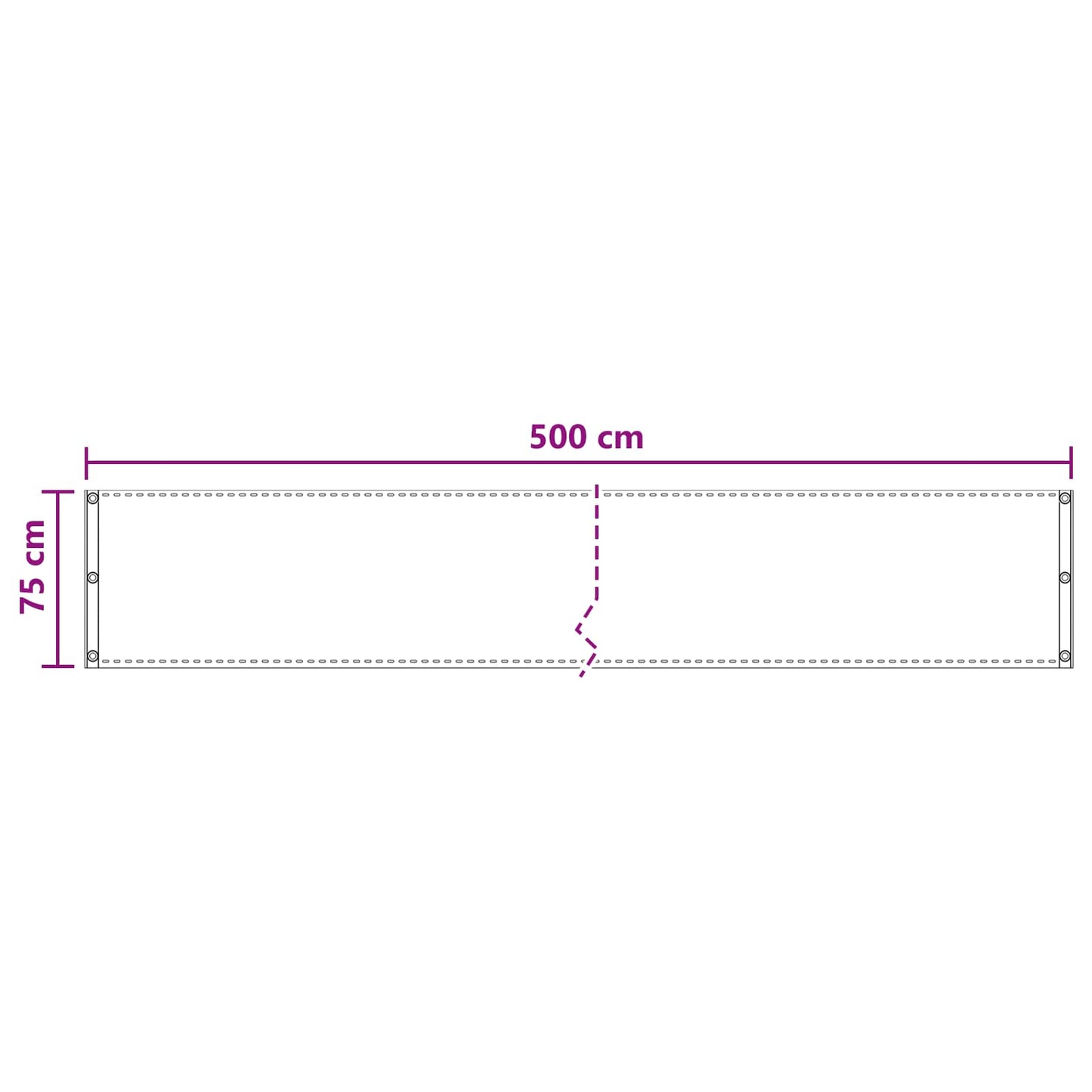 Balcony Screen Sand 75 x 500 cm HDPE and Aluminium