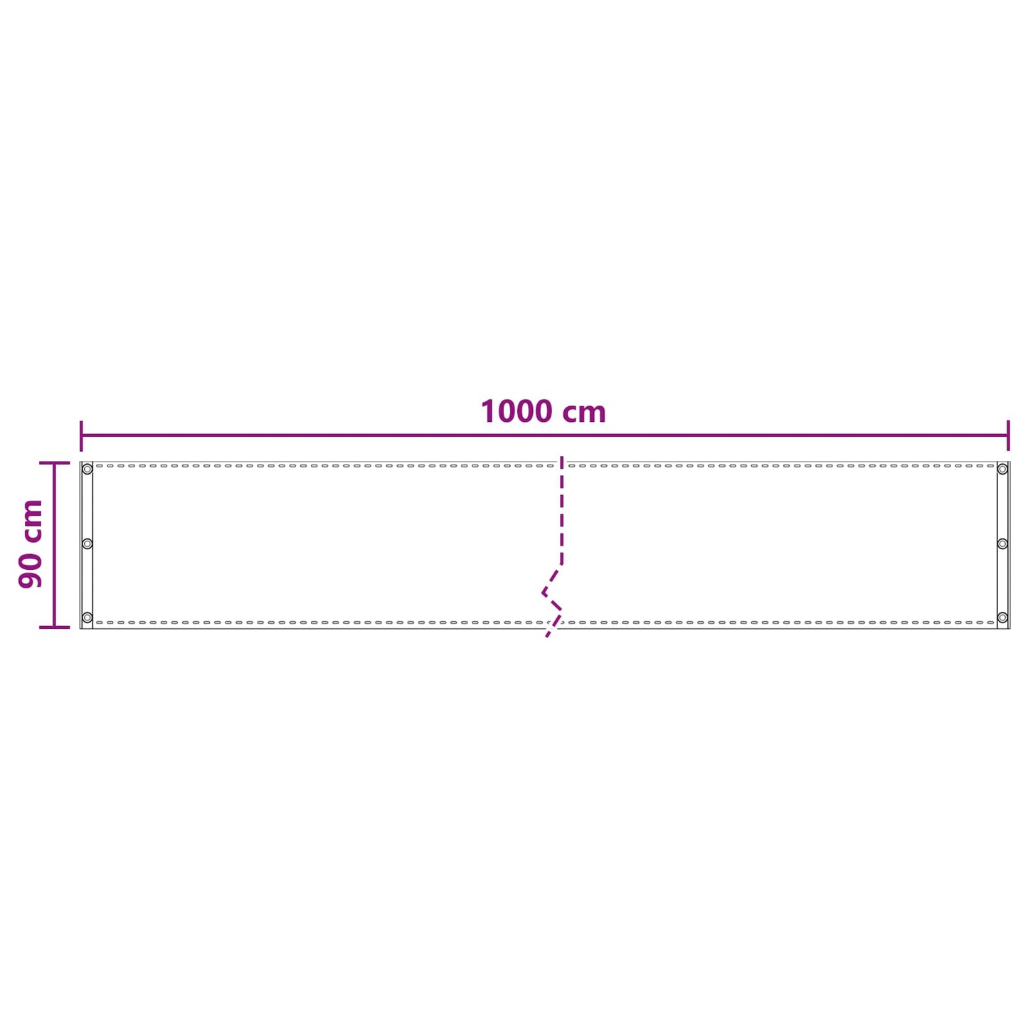 Balcony Screen Sand 90 x 1000 cm HDPE and Aluminium