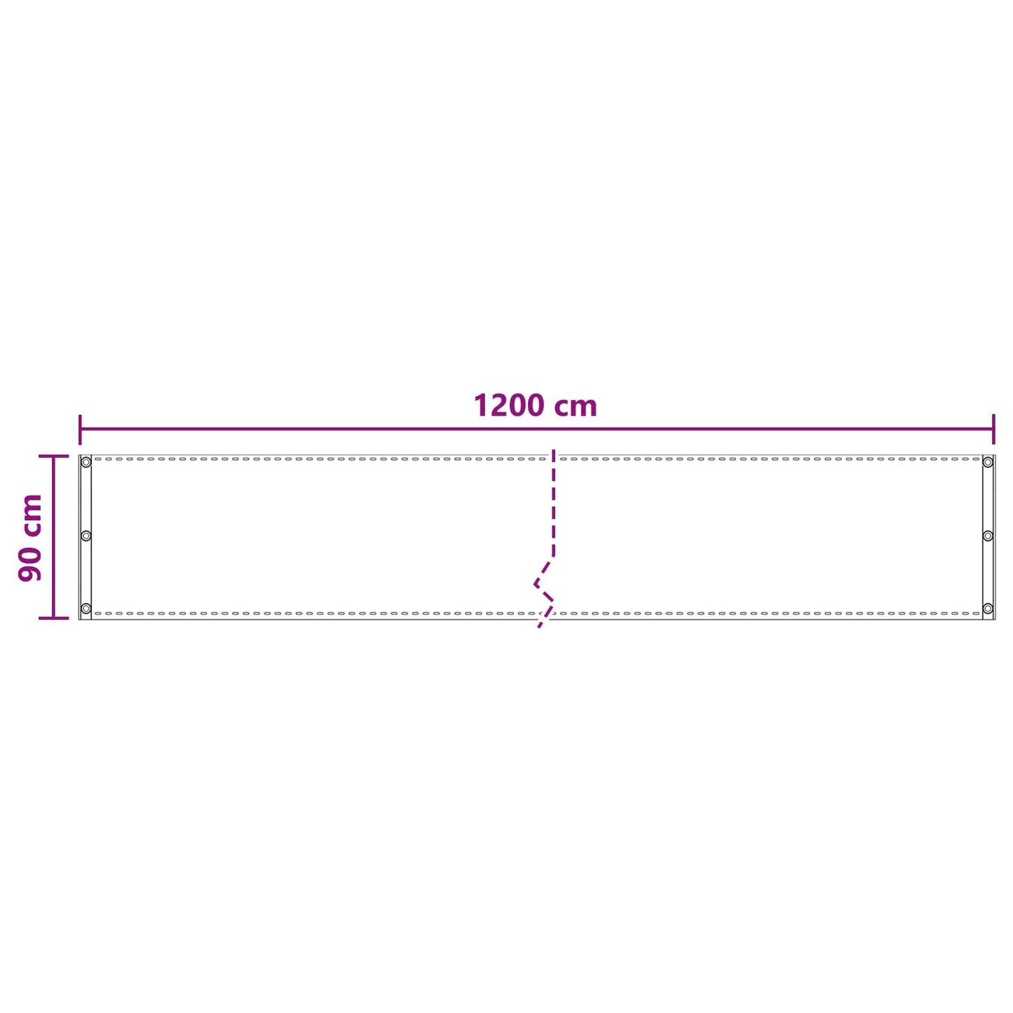 Balcony Screen Sand 90 x 1200 cm HDPE and Aluminium