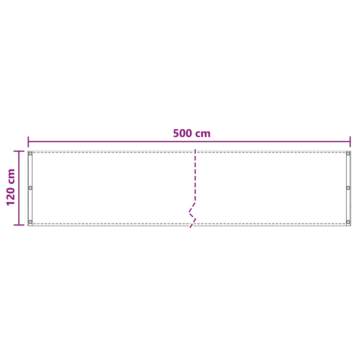 Balcony Screen Sand 120 x 500 cm HDPE and Aluminium