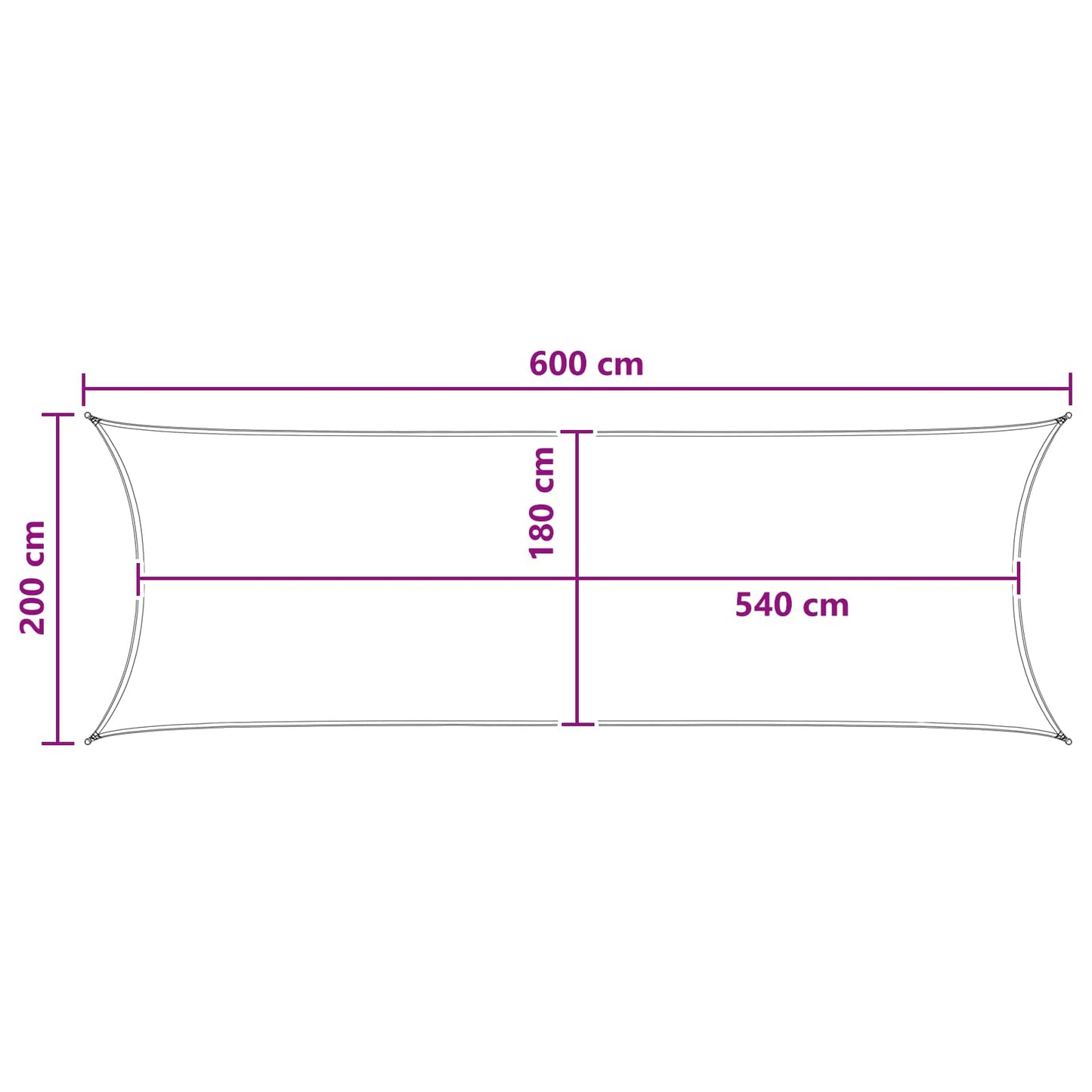 Sunshade Sail 2 x 6 m HDPE Rectangular Terracotta