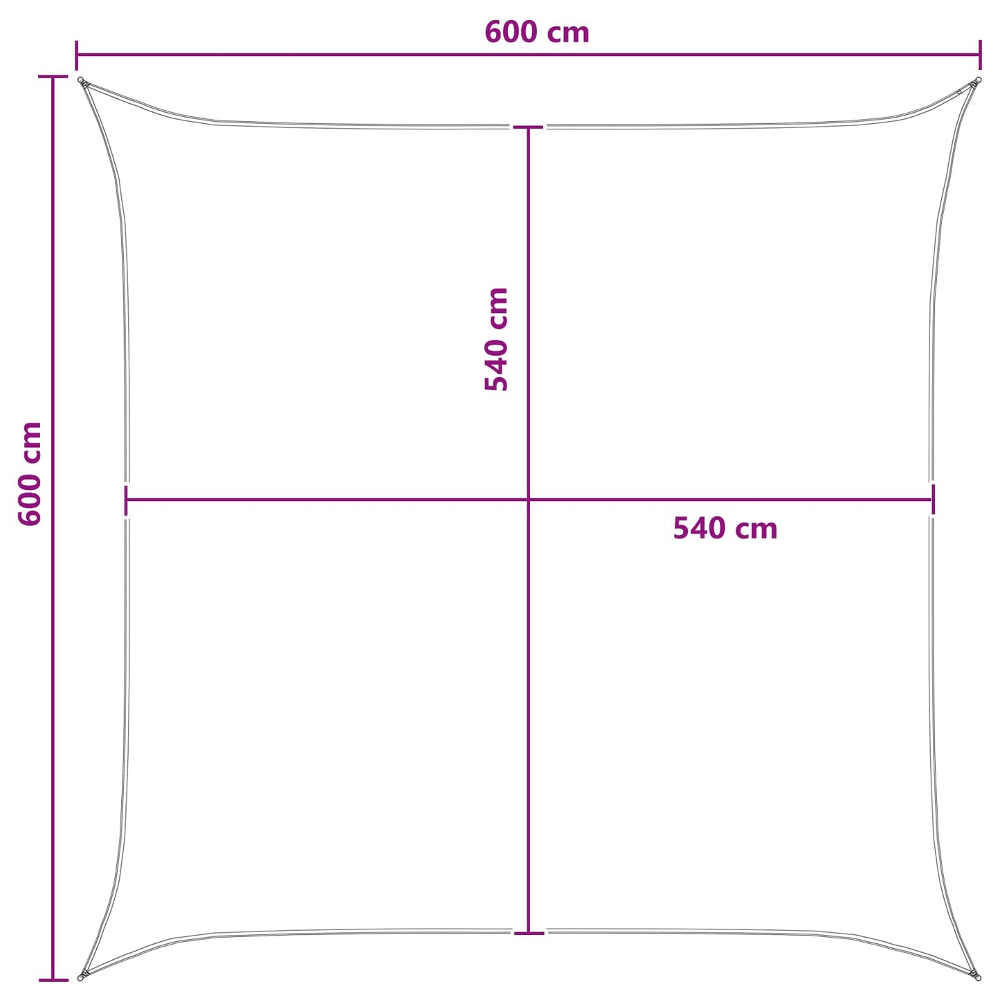Sunshade Sail Anthracite and White 6 x 6 m HDPE