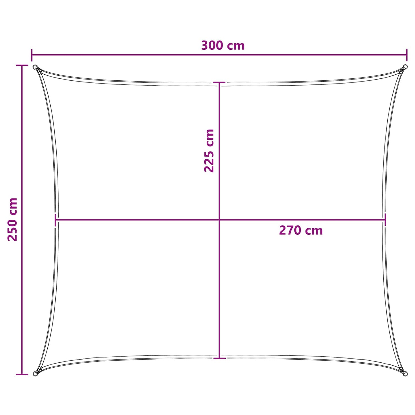 Sunshade Sail 2.5 x 3 m HDPE Rectangular Anthracite and White