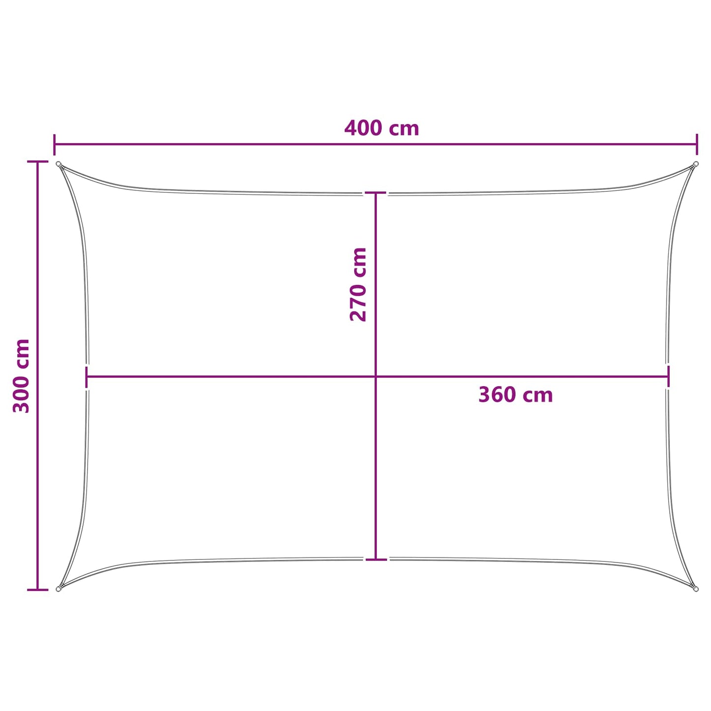 Sunshade Sail 3 x 4 m HDPE Rectangular Anthracite and White