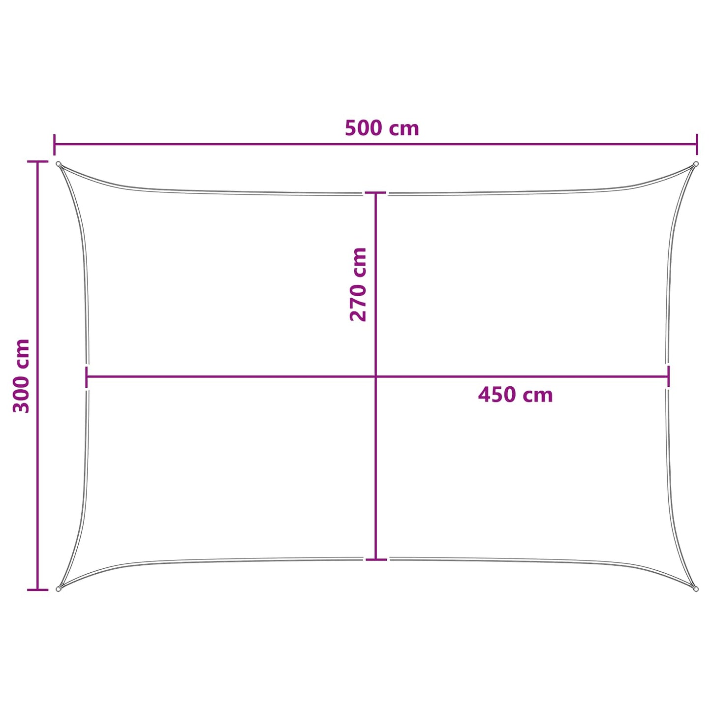 Sunshade Sail 3 x 5 m HDPE Rectangular Anthracite and White