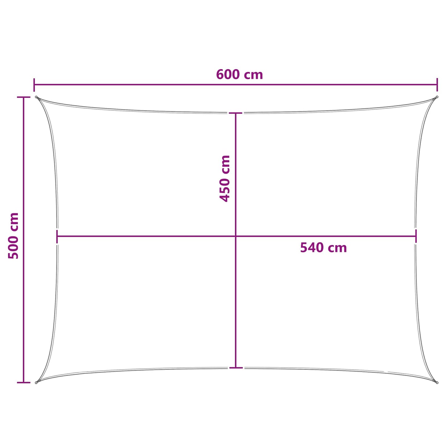 Sunshade Sail 5 x 6 m HDPE Rectangular Anthracite and White