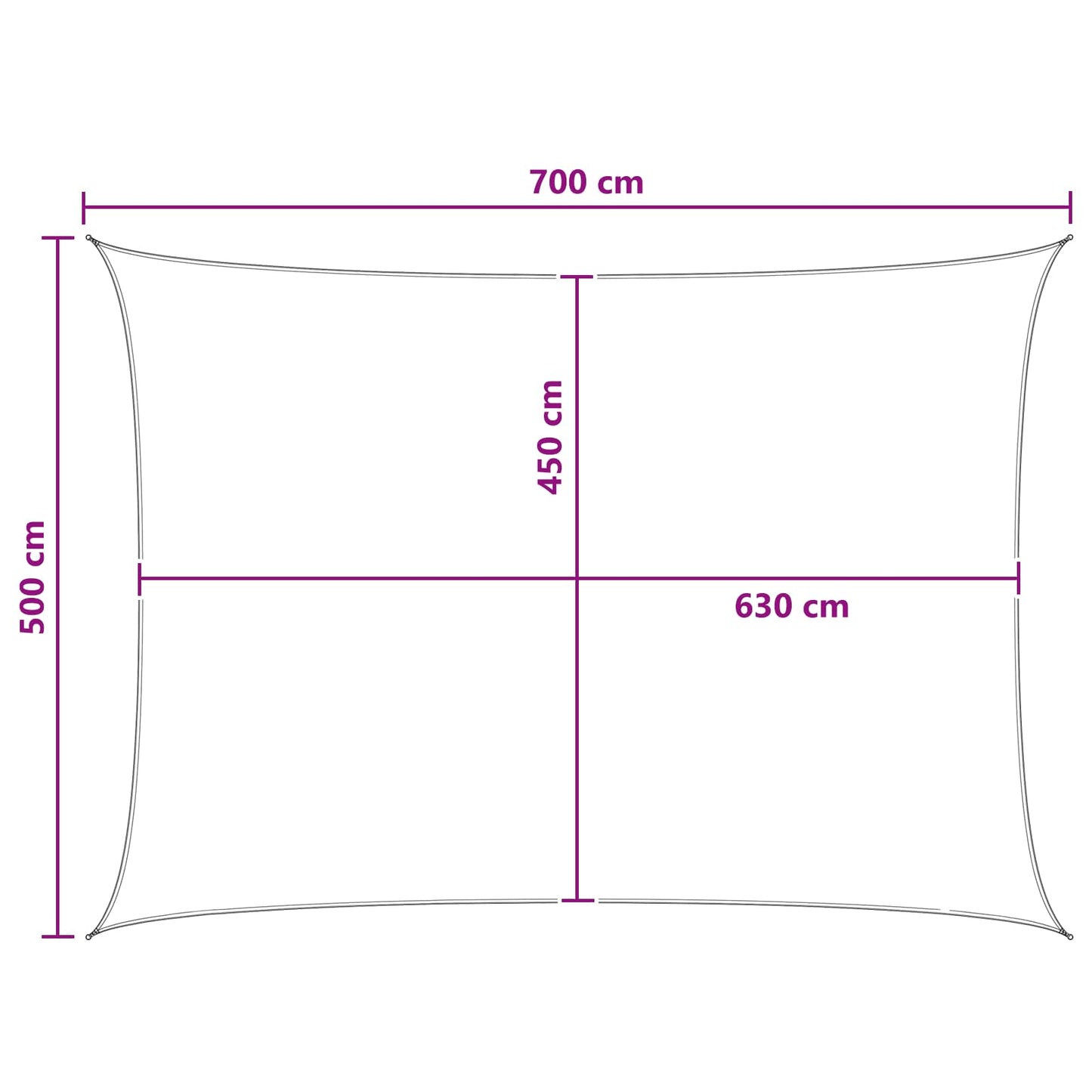 Sunshade Sail 5 x 7 m HDPE Rectangular Anthracite and White
