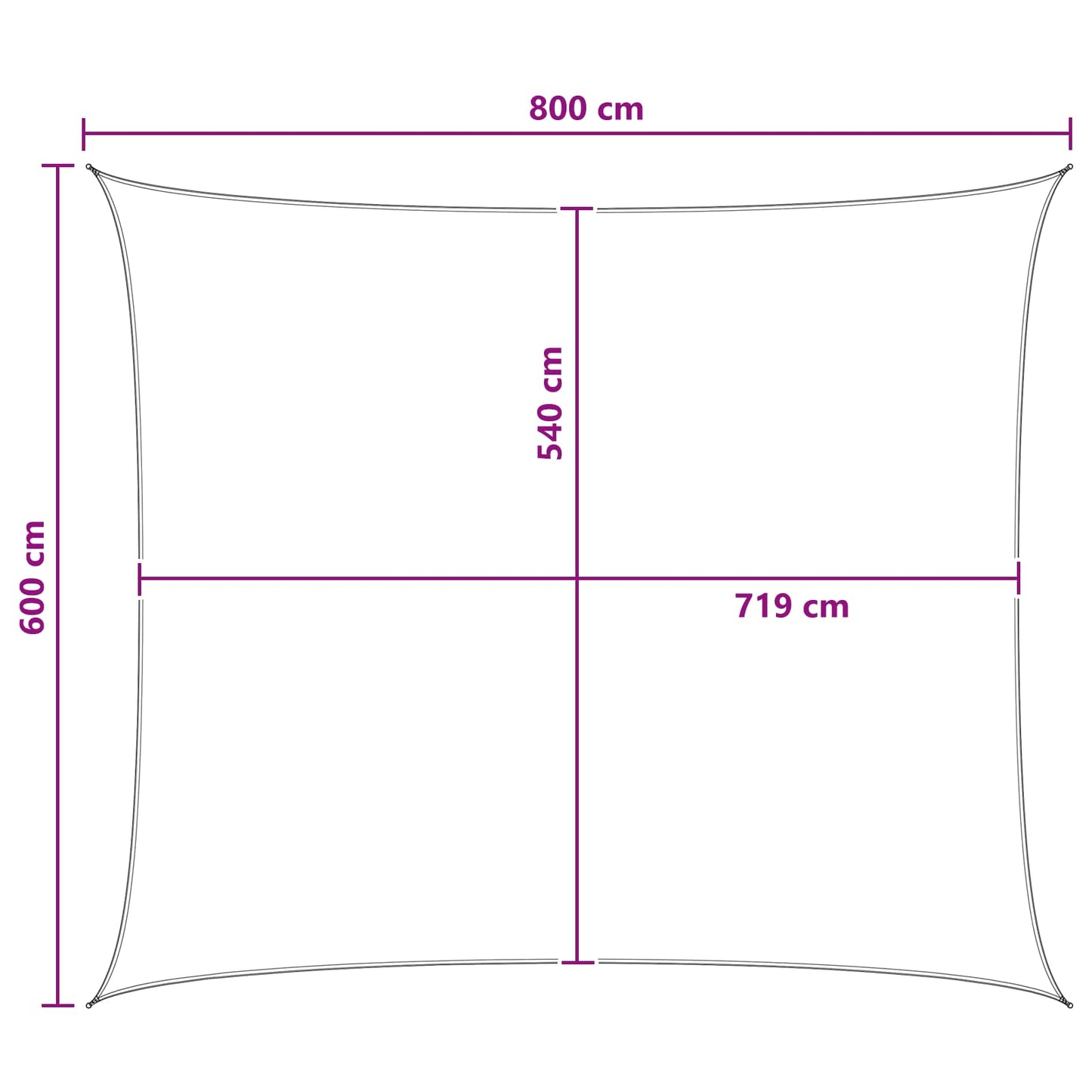 Sunshade Sail 6 x 8 m HDPE Rectangular Anthracite and White