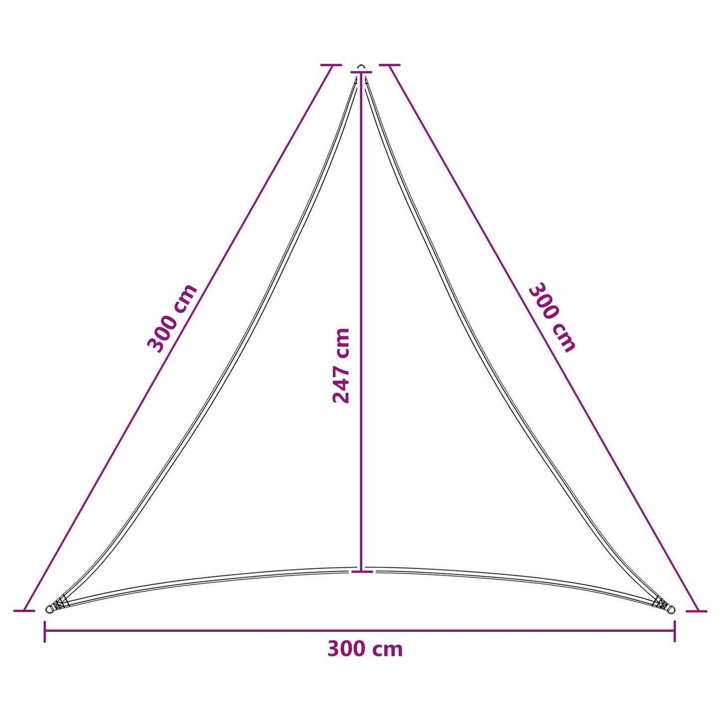 Sunshade Sail 3 x 3 x 3 m HDPE Triangular Anthracite and White