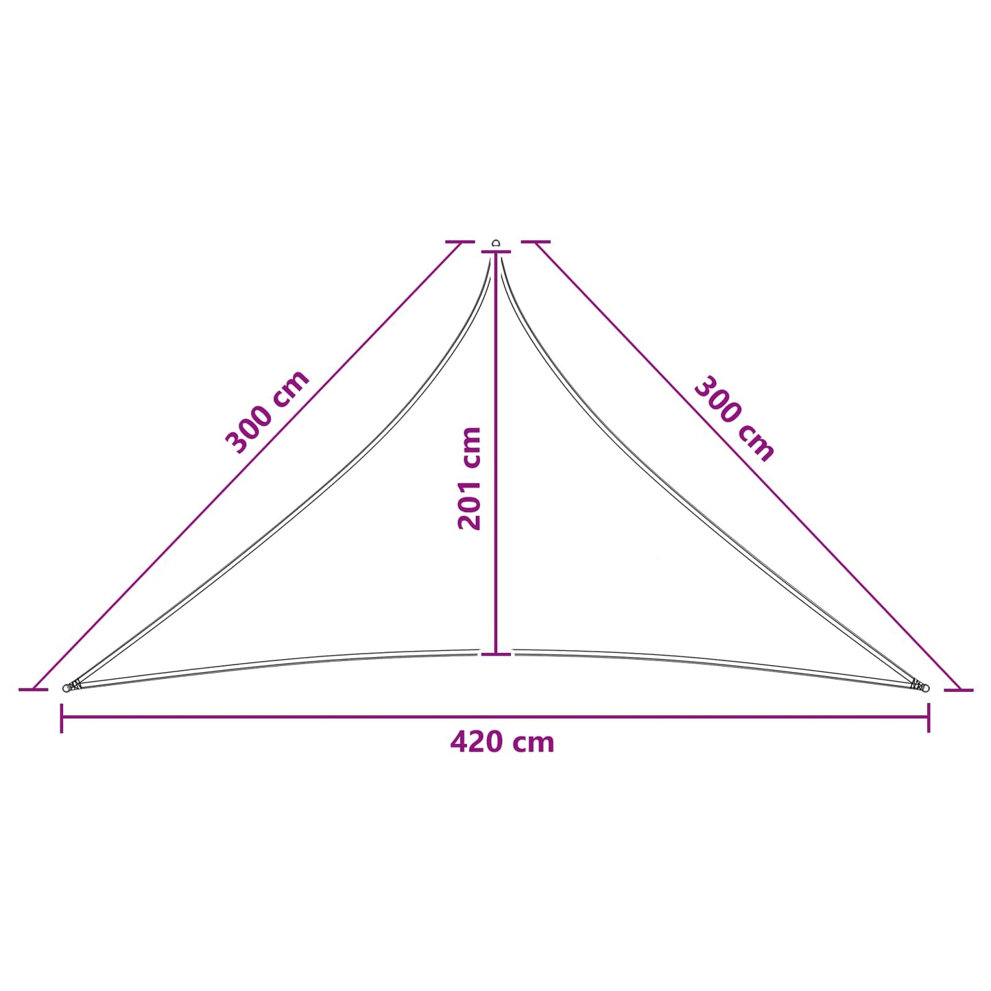 Sunshade Sail 3 x 3 x 4.2 m HDPE Triangular