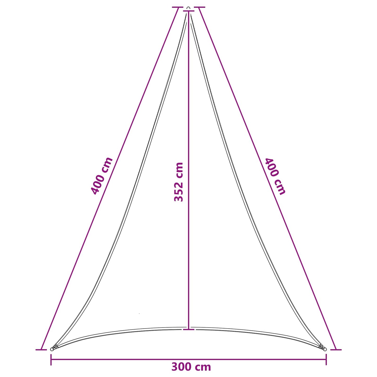 Sunshade Sail 3 x 4 x 4 m HDPE Triangular Anthracite and White