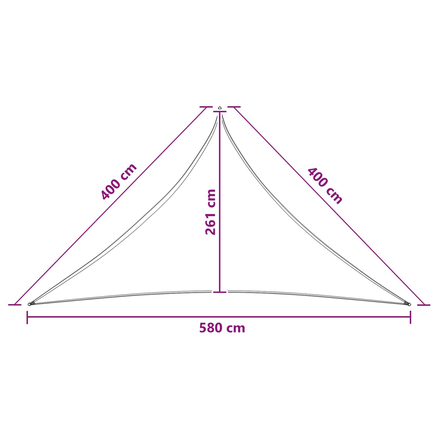 Sunshade Sail 4 x 4 x 5.8 m HDPE Triangular