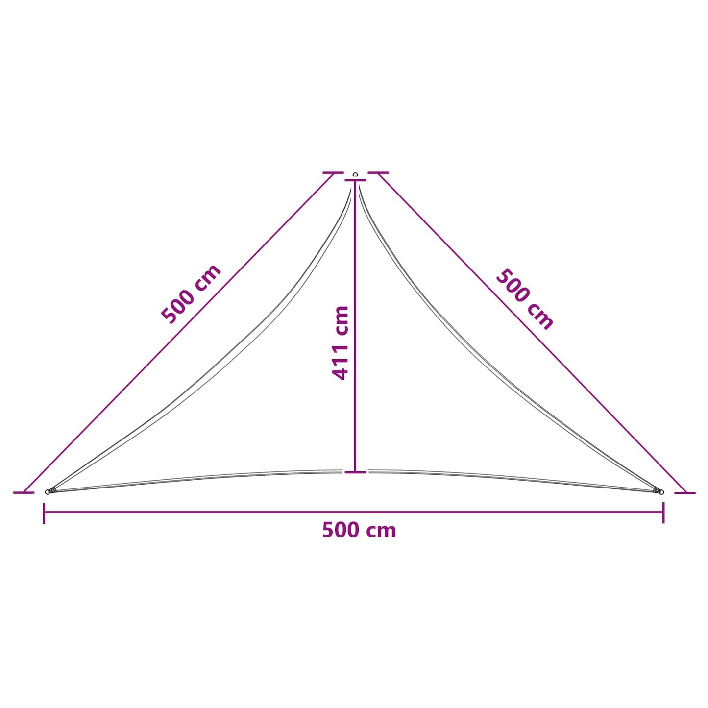 Sunshade Sail 5 x 5 x 5 m HDPE Triangular Anthracite and White