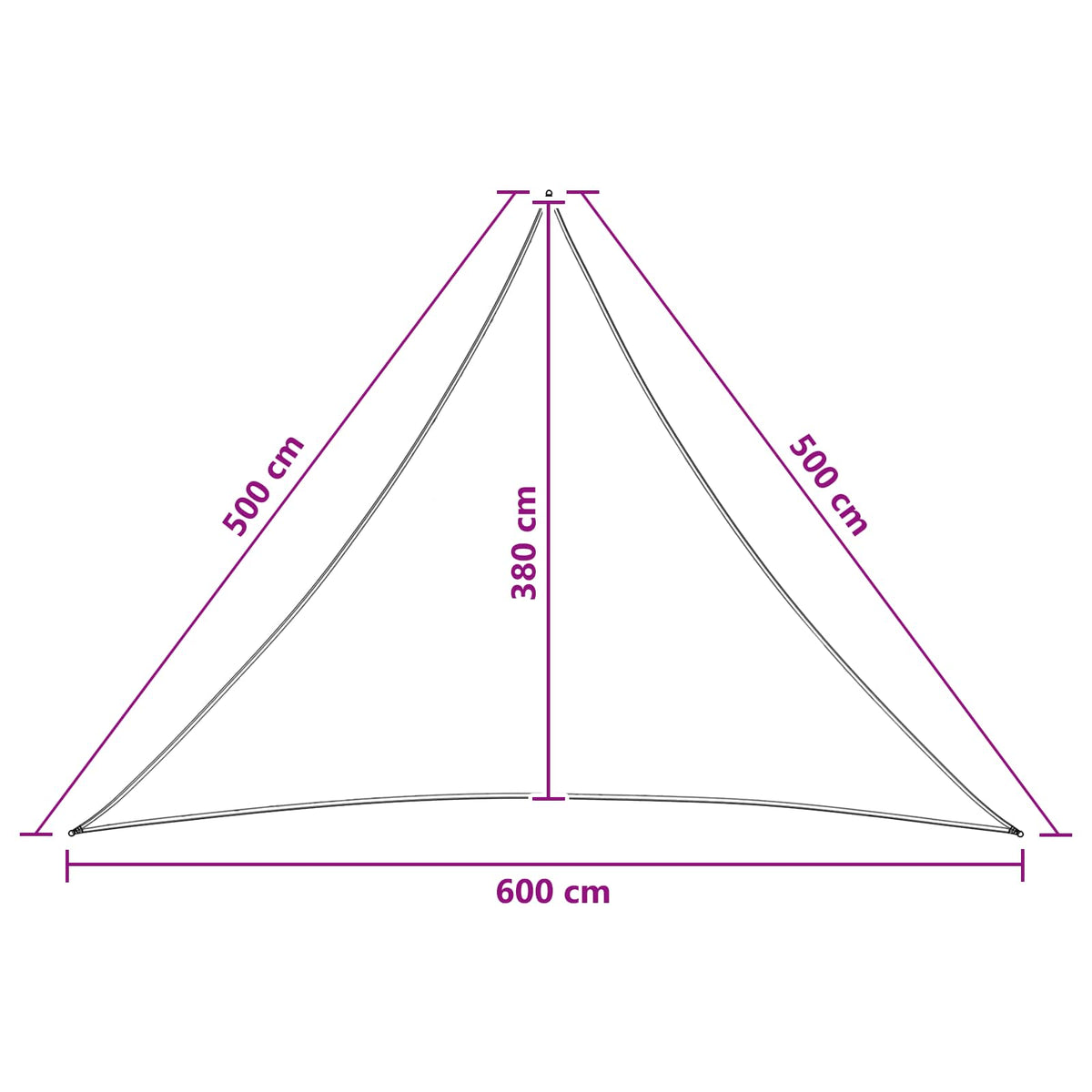 Sunshade Sail Triangular 5 x 5 x 6 m HDPE Anthracite and White