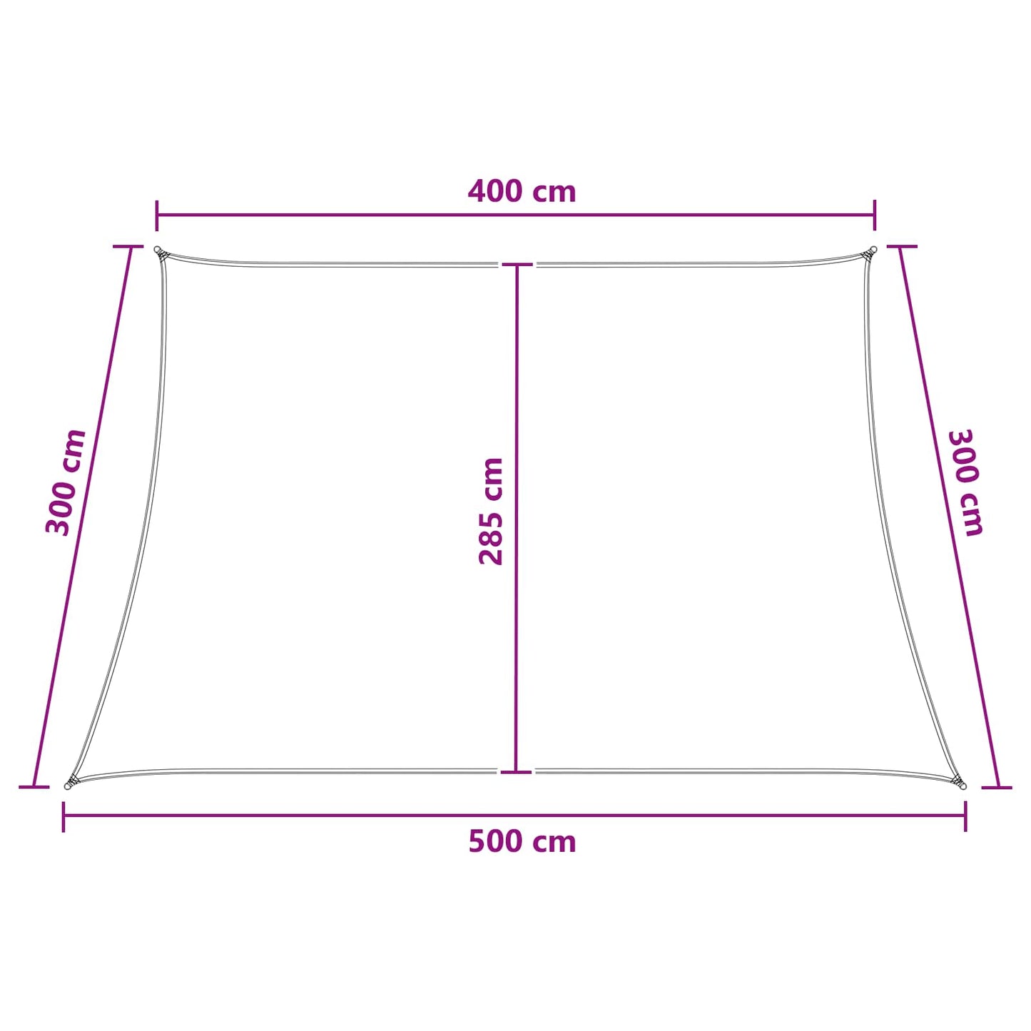Sunshade Sail 4 / 5 x 3 m HDPE Rectangular Anthracite and White