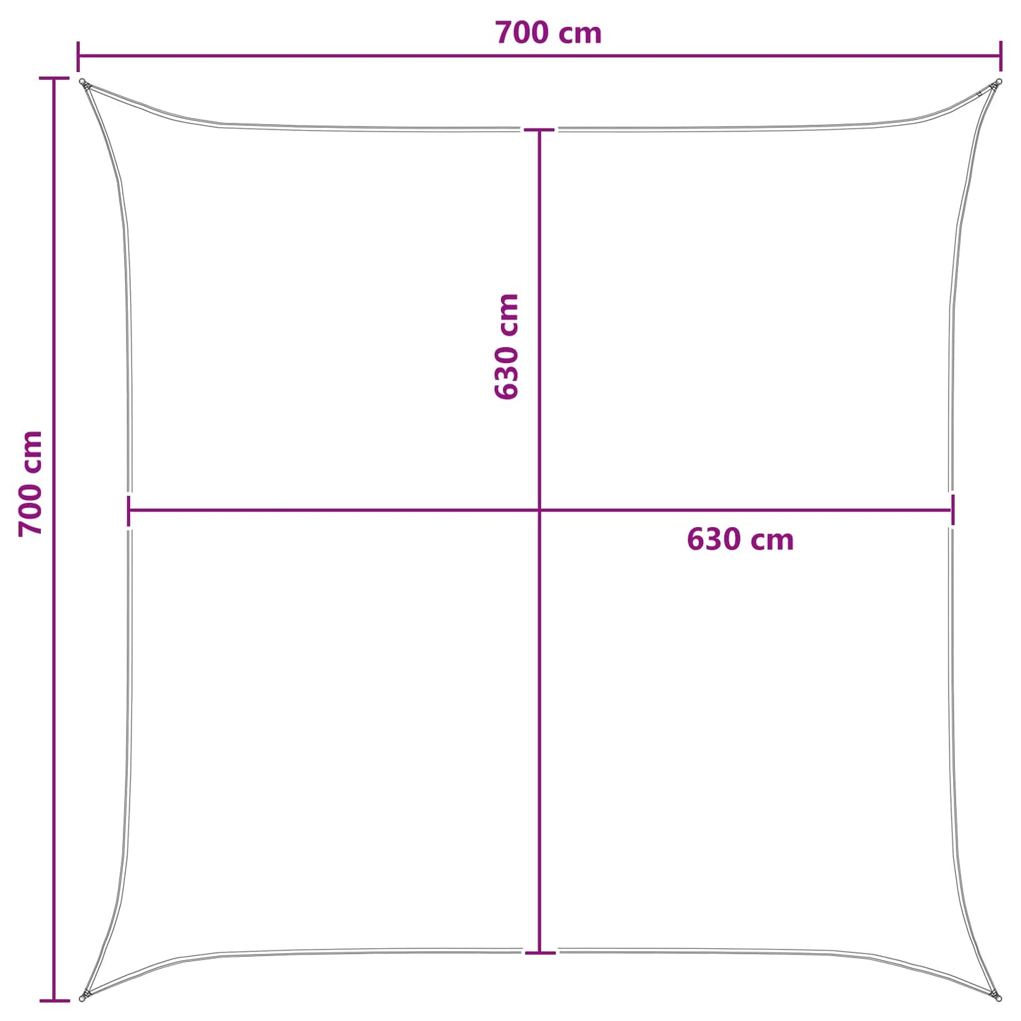 Sunshade Sail Yellow and White 7 x 7 m HDPE