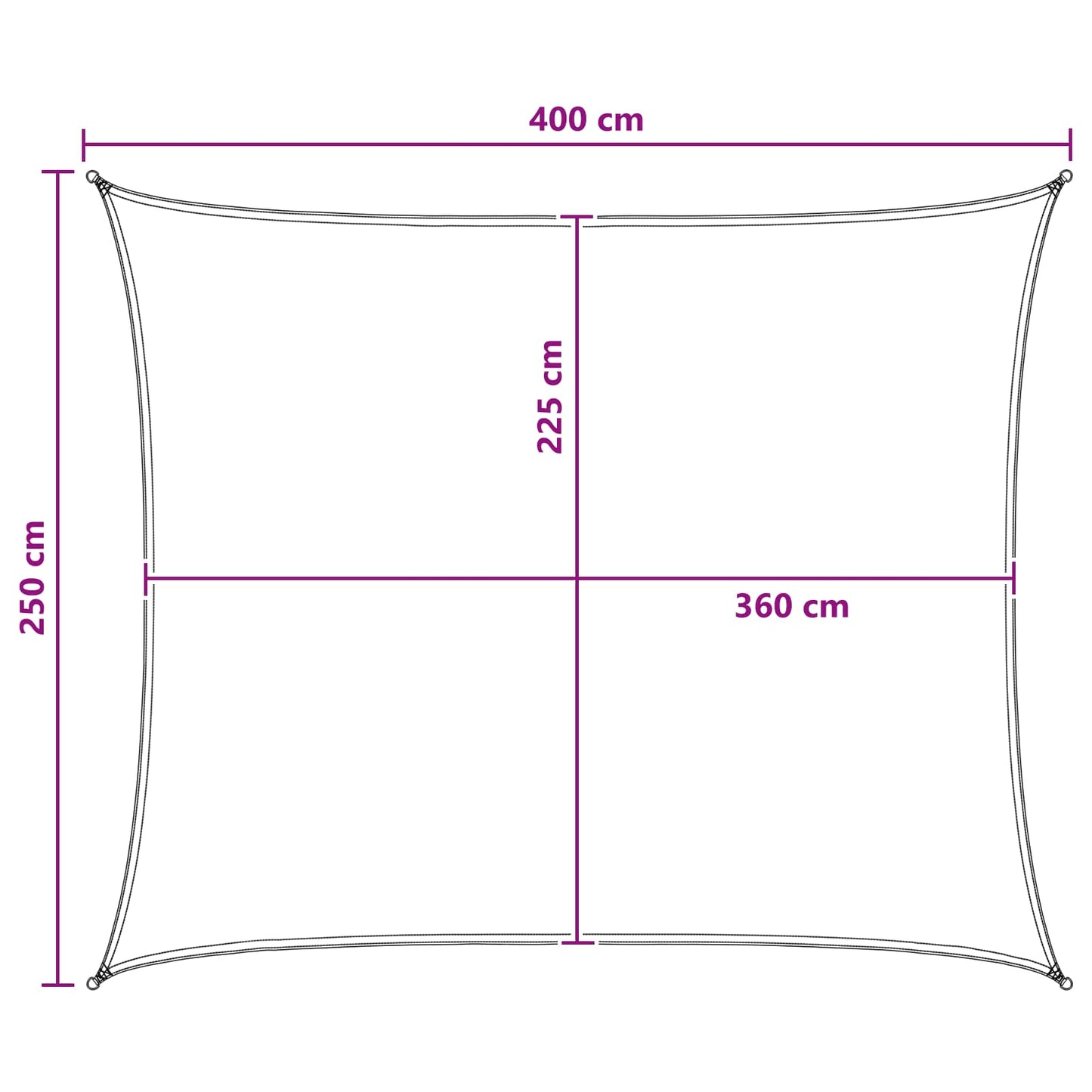Sunshade Sail 2.5 x 4 m HDPE Rectangular Yellow and White