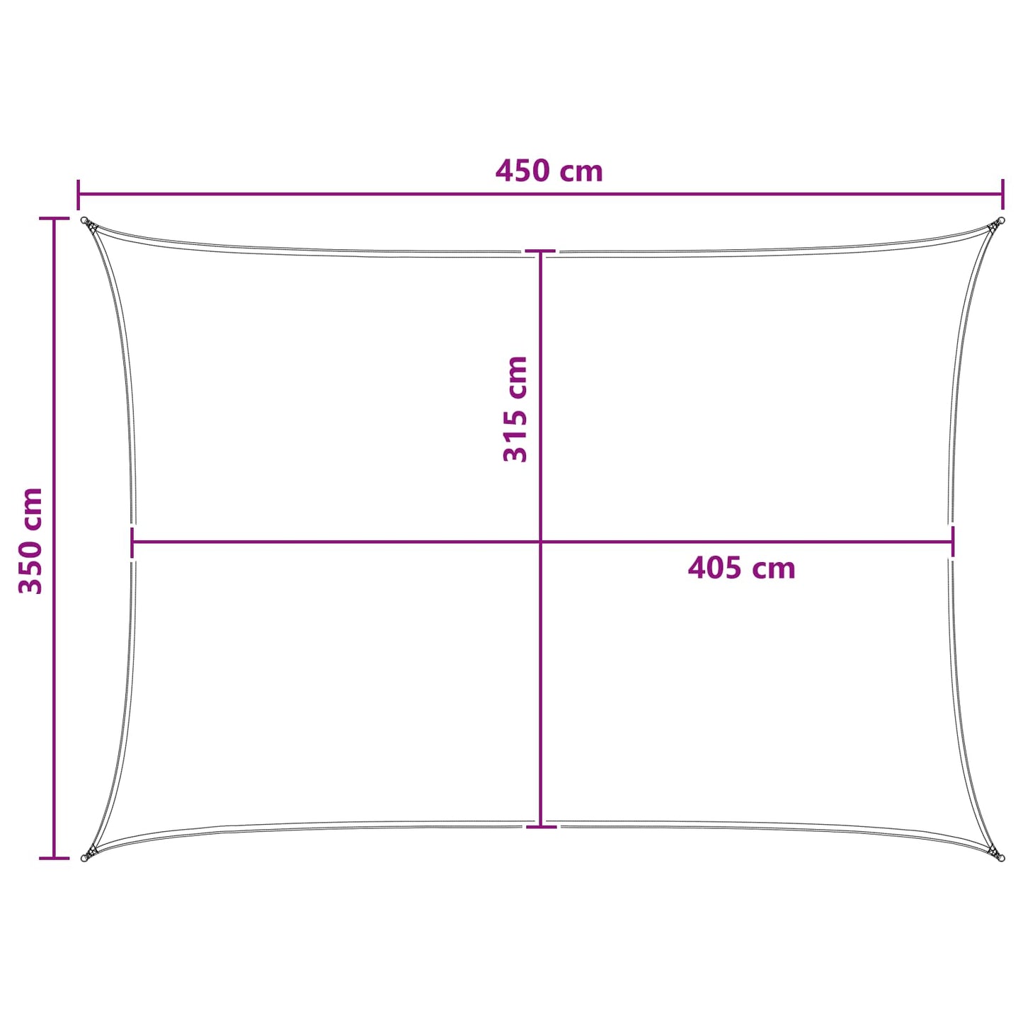 Sunshade Sail 3.5 x 4.5 m HDPE Rectangular Yellow and White